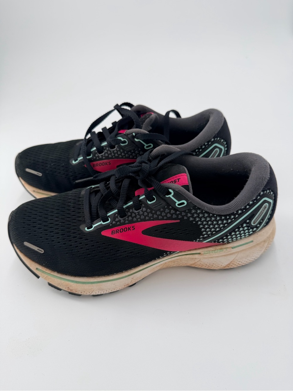 Brooks Black Shoes with Pink & Teal Accent